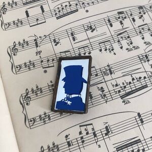 Handmade Vinyl Print Silhouette Mirror Brooch